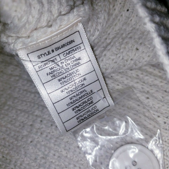 NEW BB Dakota Steve Madden Womens Off White Cream Button Cardigan Sweater Size M - Picture 8 of 9